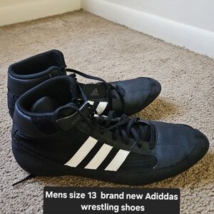 Adidas Black Wrestling Shoes with White Stripes